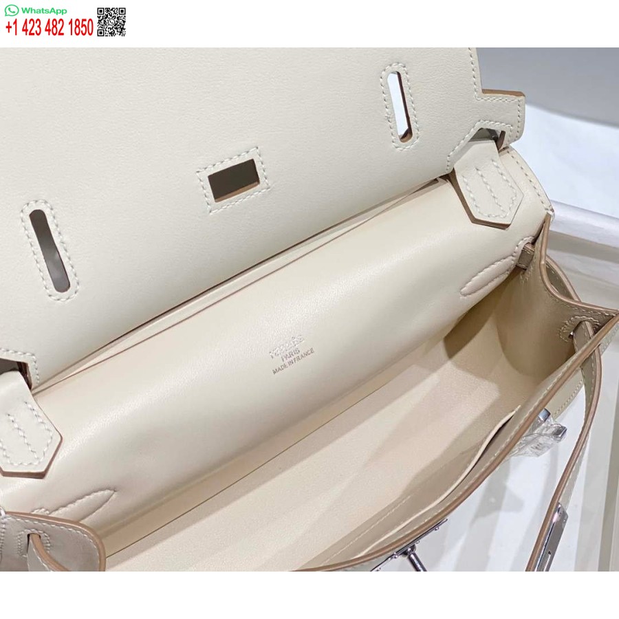 Replica Hermes 316413 Jypsiere Genti Hermes Piele Alb H900917
