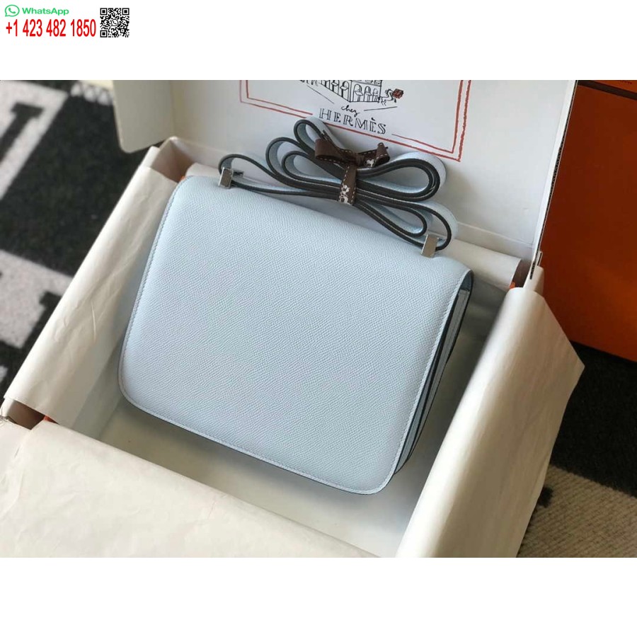 Replika Hermes Constance Válltáskák Epsom Bőr Ezüst H28420