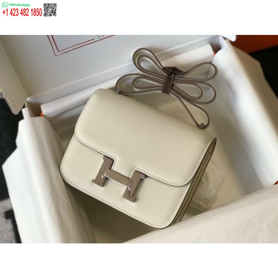 ماکت کیف های شانه ای هرمس کنستانس چرم اپسوم نقره ای H28419