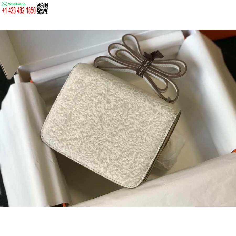 Replika Hermes Constance Válltáskák Epsom Bőr Ezüst H28419
