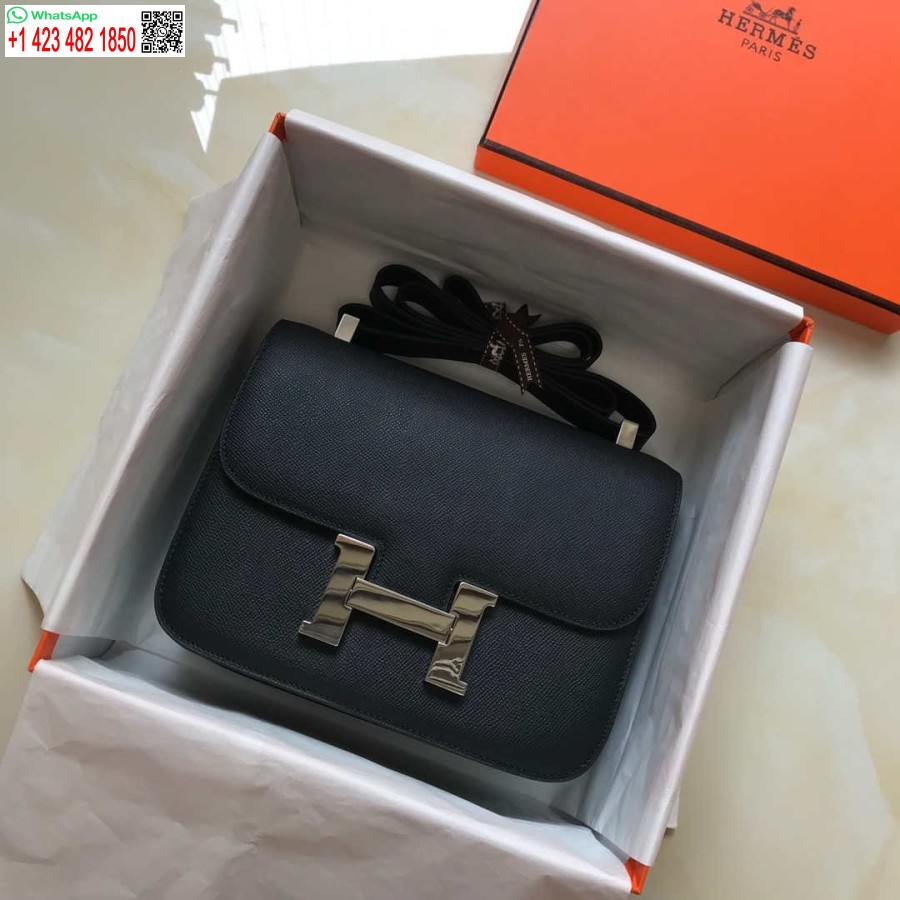 Replika Hermes Constance Válltáskák Epsom Bőr Ezüst H28416