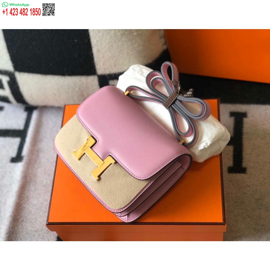 ماکت کیف هرمس کنستانس صلیب بادی چرم اپسوم طلایی H28410