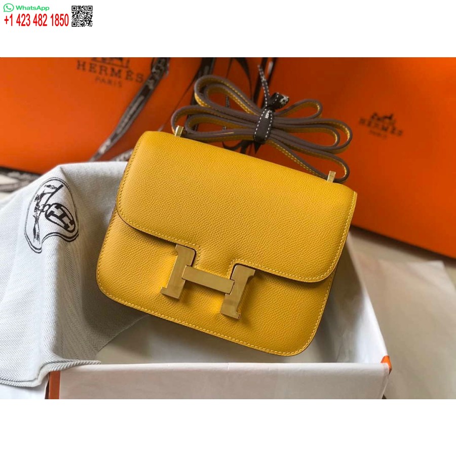 Replika Hermes Constance Cross Body Laukku Epsom Nahka Kulta H28413