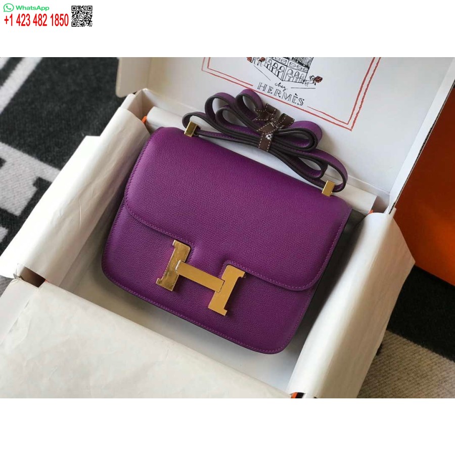 ماکت کیف هرمس کنستانس صلیب بادی چرم اپسوم طلایی H28404