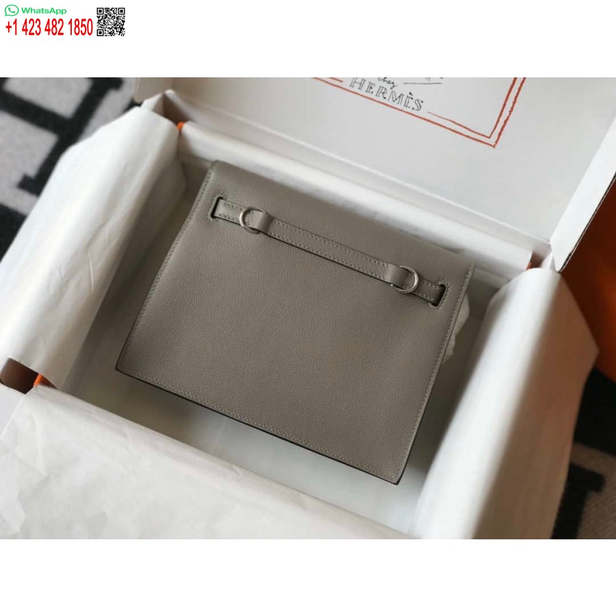 طبق الاصل هيرميس كيلي دانس 22 سم حقيبة جلدية 20363 الشظية الرمادية