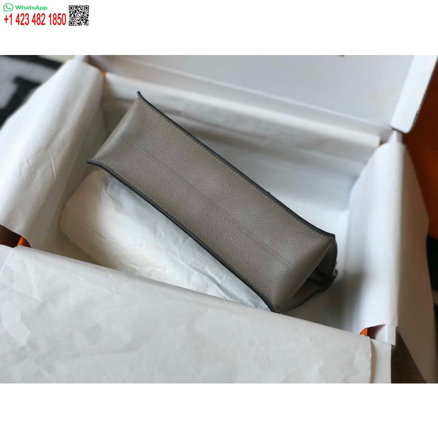 طبق الاصل هيرميس كيلي دانس 22 سم حقيبة جلدية 20363 الشظية الرمادية