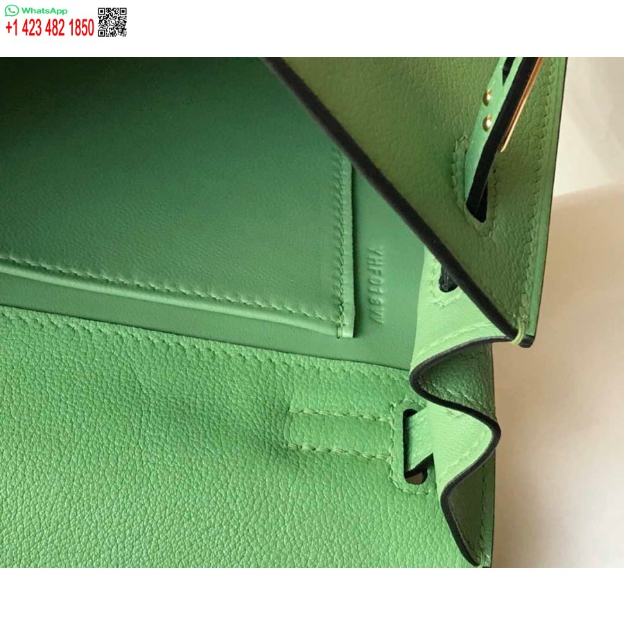 Replika Hermes Kelly Danse 22cm Odinis Krepšys 20362 Avokado žalias