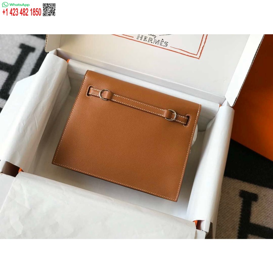 Реплика кожаной сумки Hermes Kelly Danse 22 см 20353 коричневого цвета