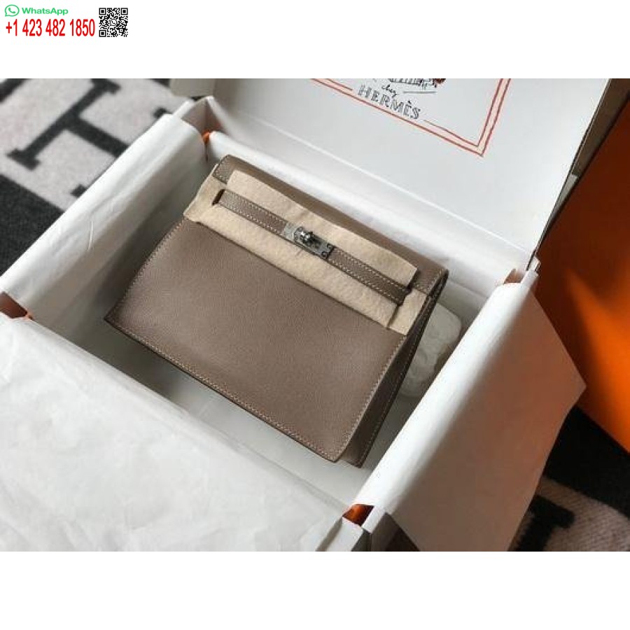 Реплика кожаной сумки Hermes Kelly Danse 22 см 20352 коричневого цвета