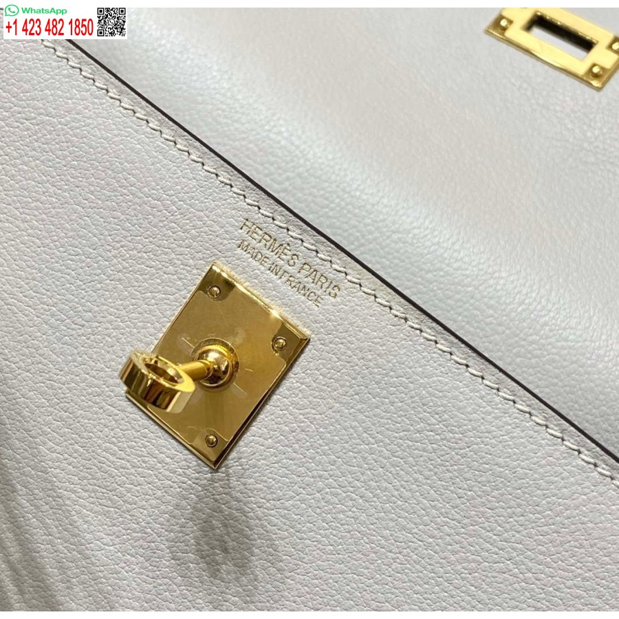 طبق الاصل هيرميس Evercolor كيلي دانس II 22CM حقيبة جلدية عبر الجسم H20372 رمادي فاتح