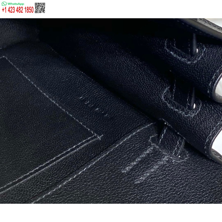 طبق الاصل هيرميس Evercolor كيلي دانس II 22CM حقيبة جلدية عبر الجسم H20370 أسود