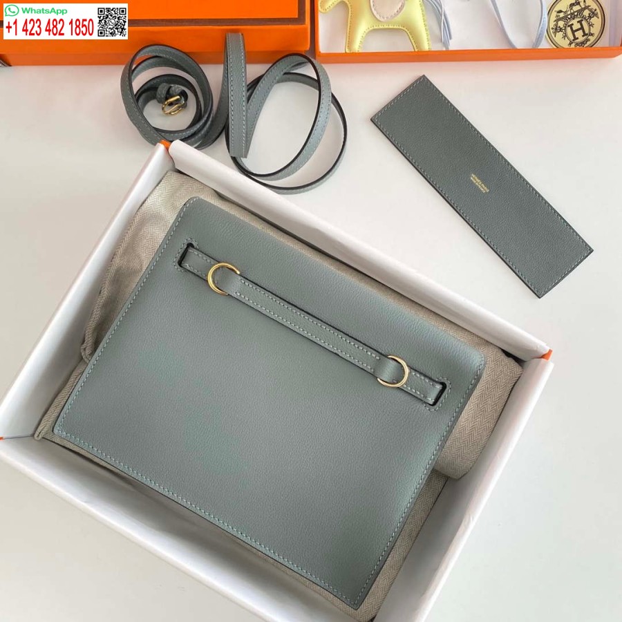 реплика Hermes Evercolor Kelly Danse Ii 22cm кожена чанта през рамо H20368 сива