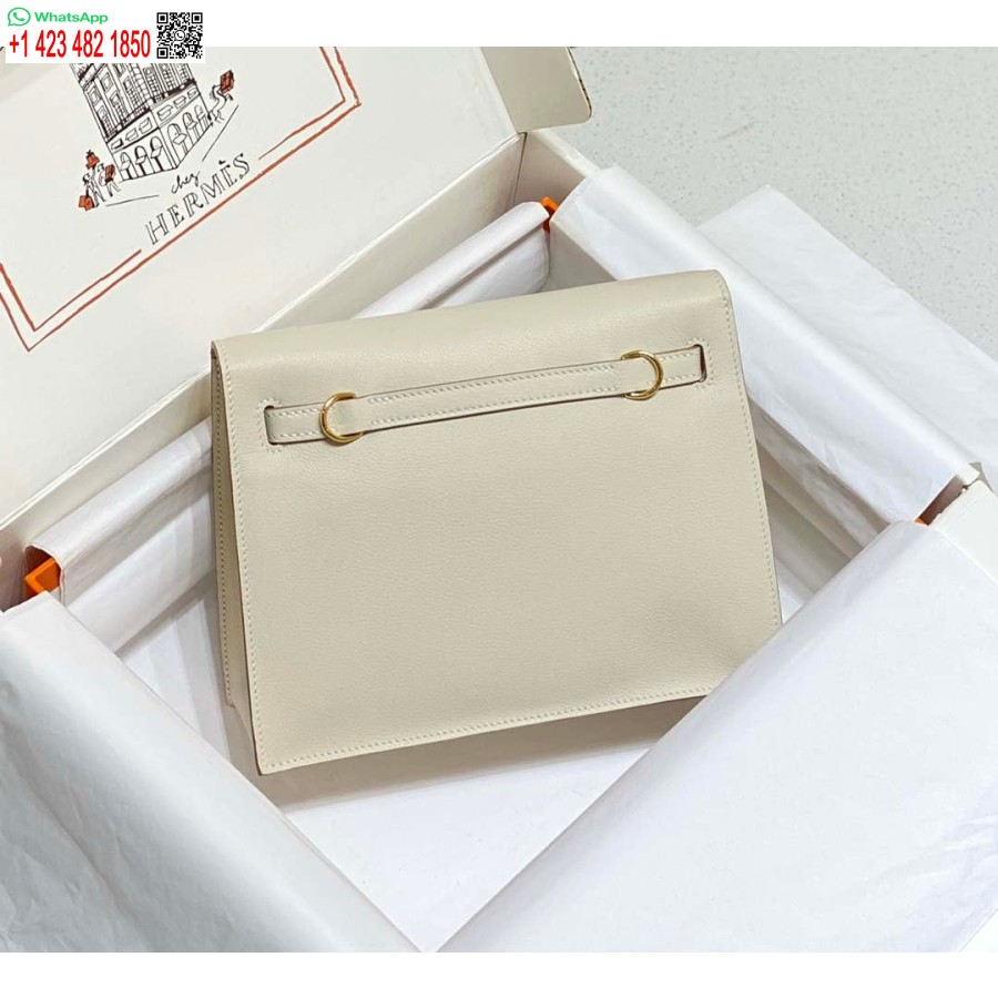 Replica Hermes Evercolor Kelly Danse Ii 22cm Nahkainen Crossbody Laukku H20366 Valkoinen
