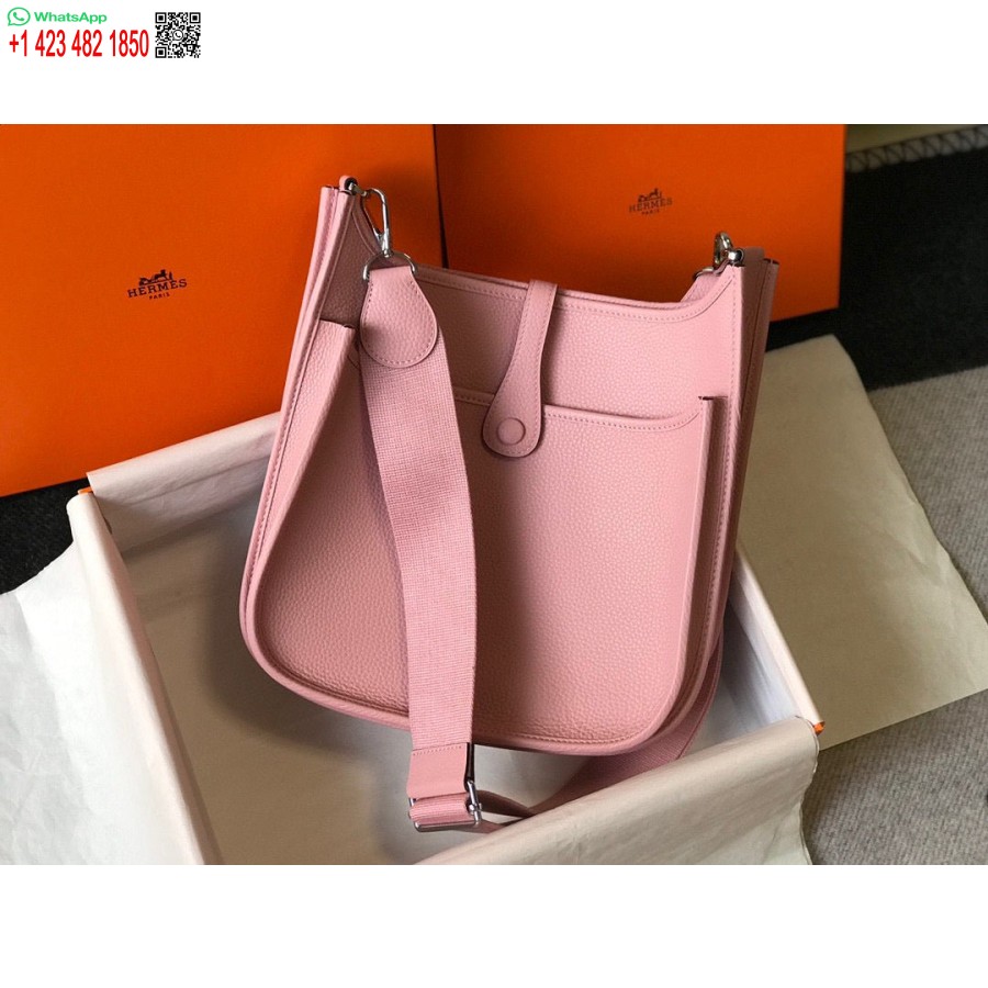 Replica Hermes H083435 Evelyne Iii 29 Geanta De Umar Argintiu Hardware Roz