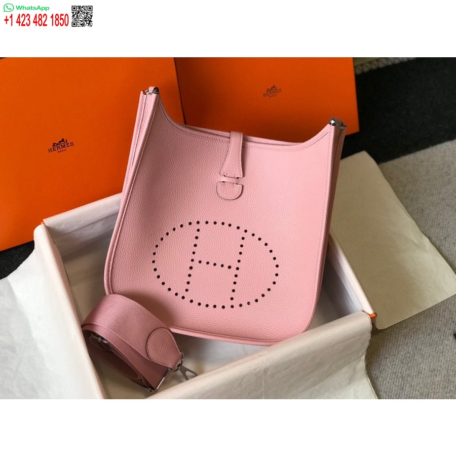 Replica Hermes H083435 Evelyne Iii 29 Geanta De Umar Argintiu Hardware Roz