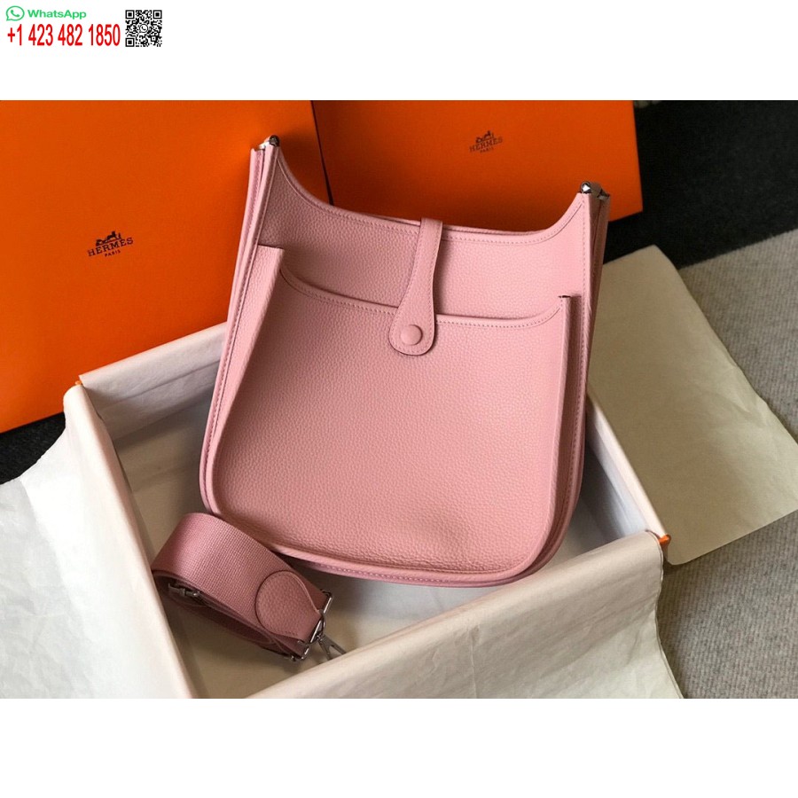 Replica Hermes H083435 Evelyne Iii 29 Geanta De Umar Argintiu Hardware Roz