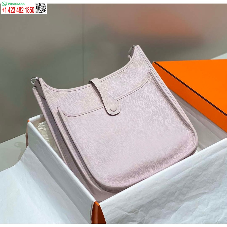 ماکت هرمس H083435 Evelyne Iii 29 کیف سرشانه نقره ای سخت افزاری بنفش روشن