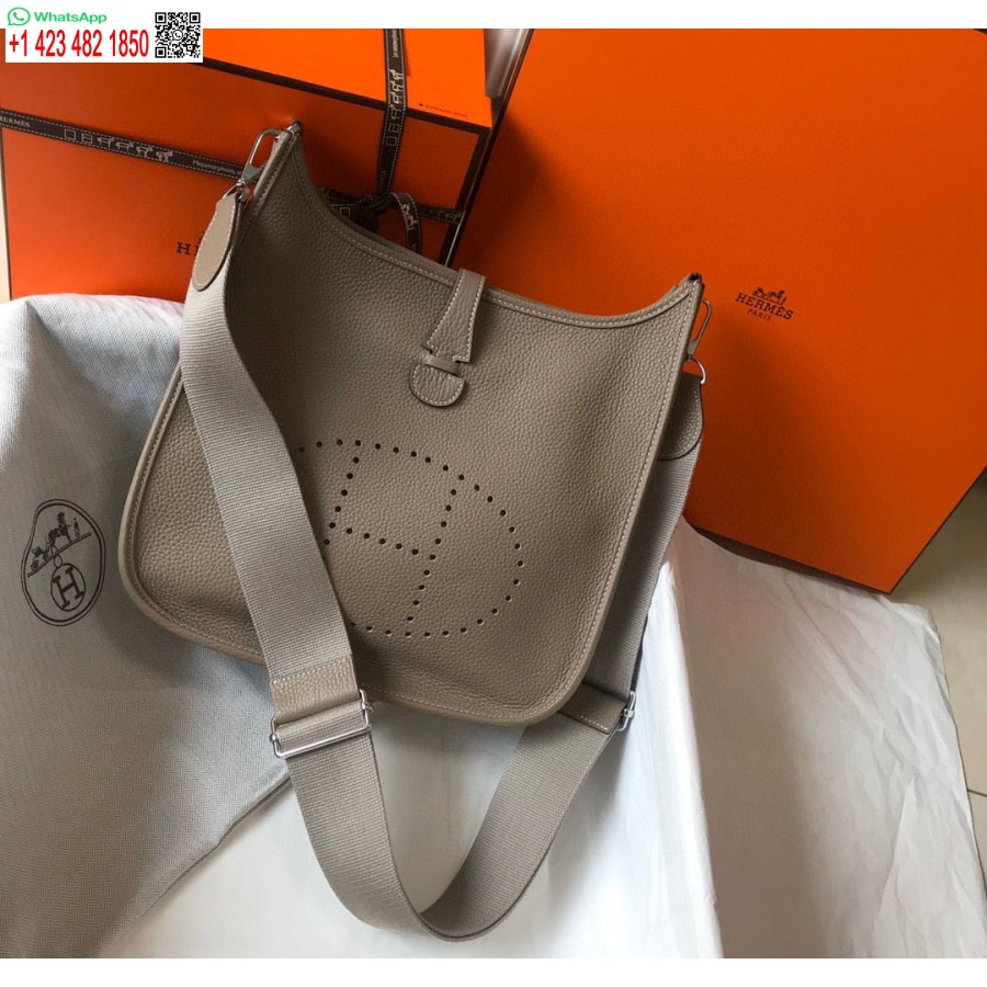 ماکت هرمس H083435 Evelyne Iii 29 کیف سرشانه نقره ای سخت افزاری خاکستری