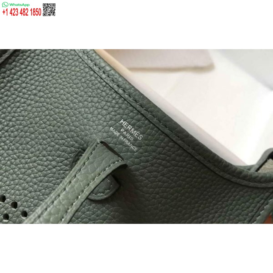 ماکت کیف هرمس Evelyne کیف مینی کراس بادی هرمس 20412 سگک نقره ای سبز تیره