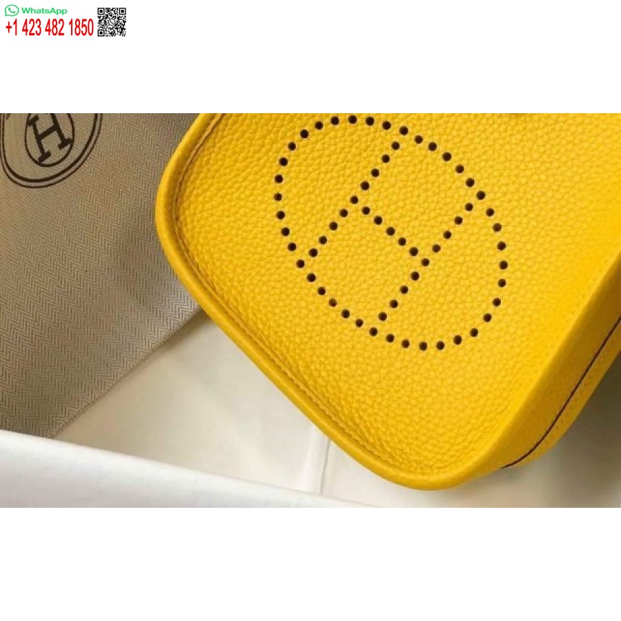 ماکت کیف هرمس Evelyne کیف مینی کراس بادی هرمس 20408 سگک نقره ای زرد