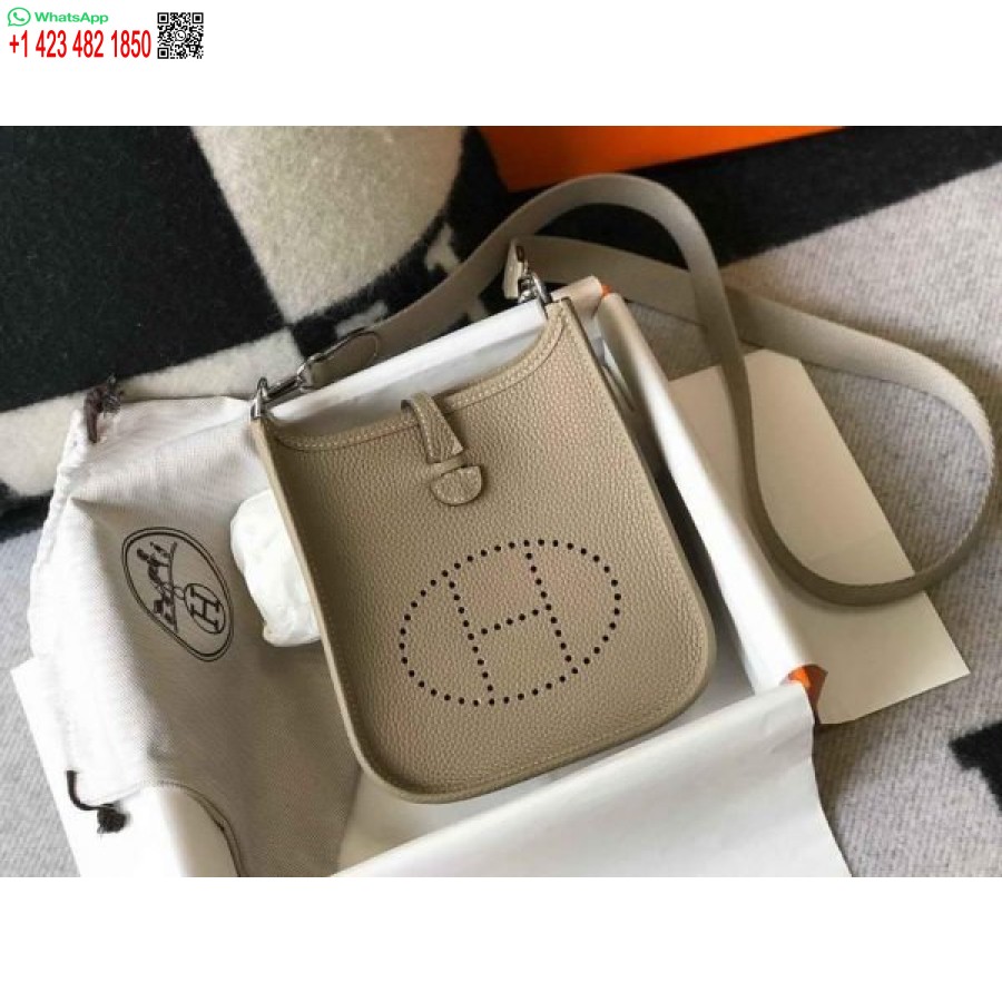 ماکت کیف هرمس ایولین کیف مینی کراس بادی هرمس 20403 کاخی سگک نقره ای