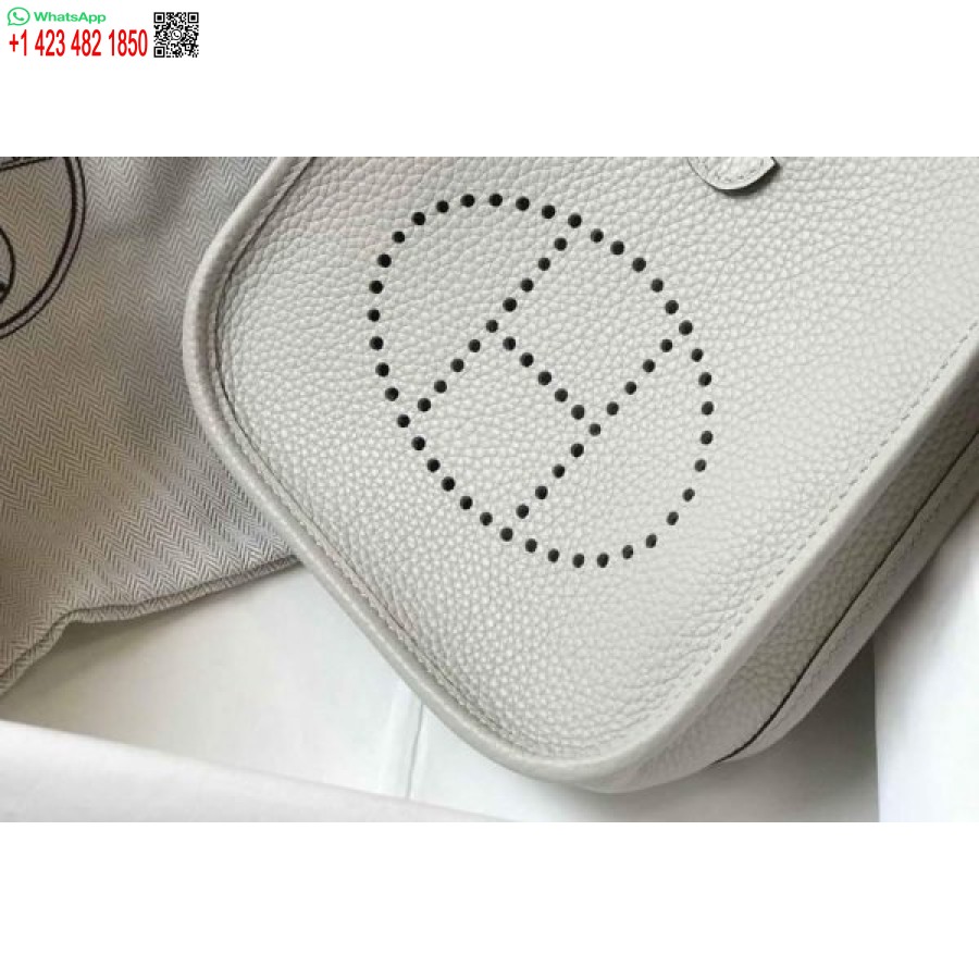 Réplica De Hermes Evelyne Bolso Hermes Mini Bolso Cruzado 20402 Hebilla Plateada Gris Claro