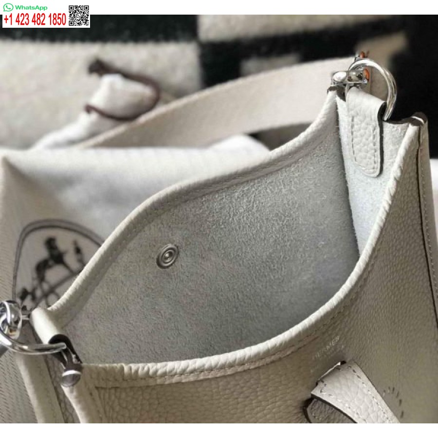 Réplica De Hermes Evelyne Bolso Hermes Mini Bolso Cruzado 20402 Hebilla Plateada Gris Claro