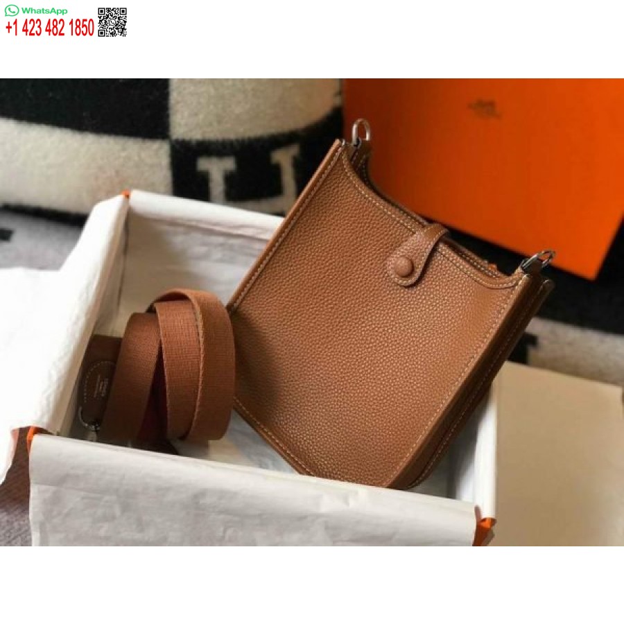 העתק הרמס אוולין תיק Hermes Mini Crossbody Bag 20399 אבזם כסף שזוף