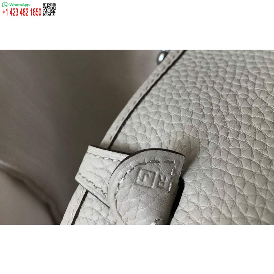 реплика Hermes Evelyne дизайнерска чанта Hermes мини Crossbody истинска чанта 20435 бяло