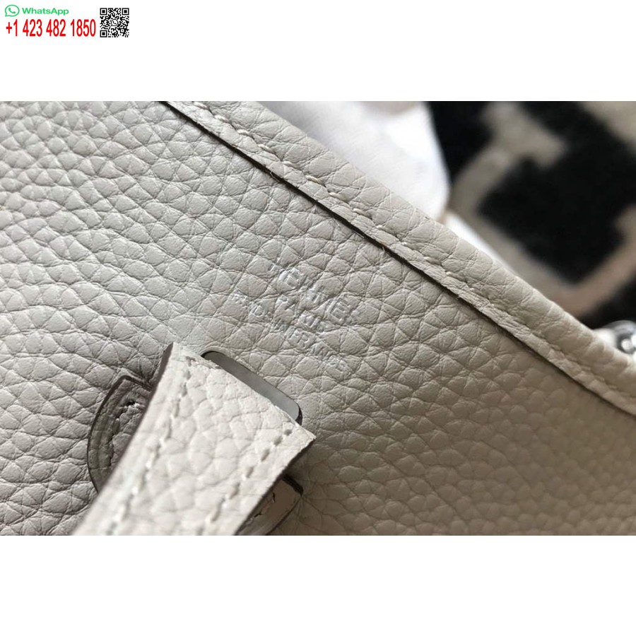 реплика Hermes Evelyne дизайнерска чанта Hermes мини Crossbody истинска чанта 20435 бяло