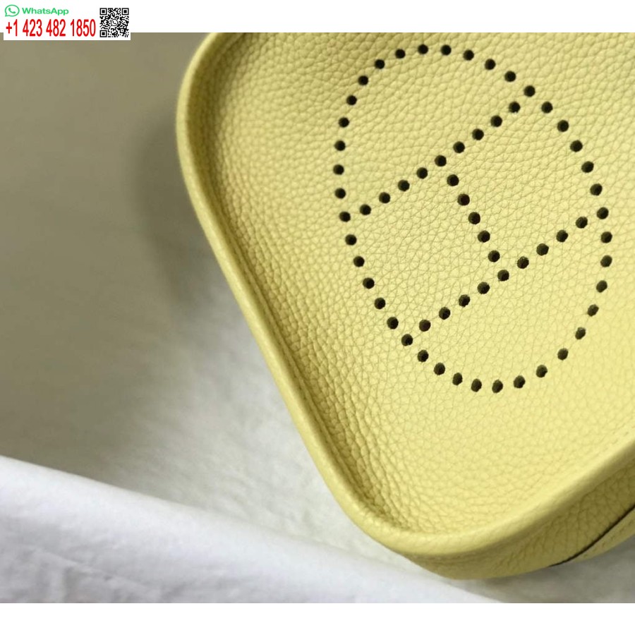 Реплика сумки Hermes Evelyne, дизайнерская мини-сумка через плечо Hermes, настоящая сумка 20434, светло-желтая