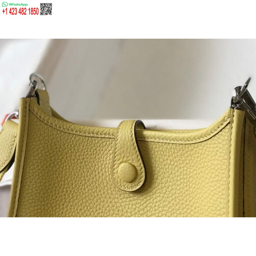 Реплика сумки Hermes Evelyne, дизайнерская мини-сумка через плечо Hermes, настоящая сумка 20434, светло-желтая