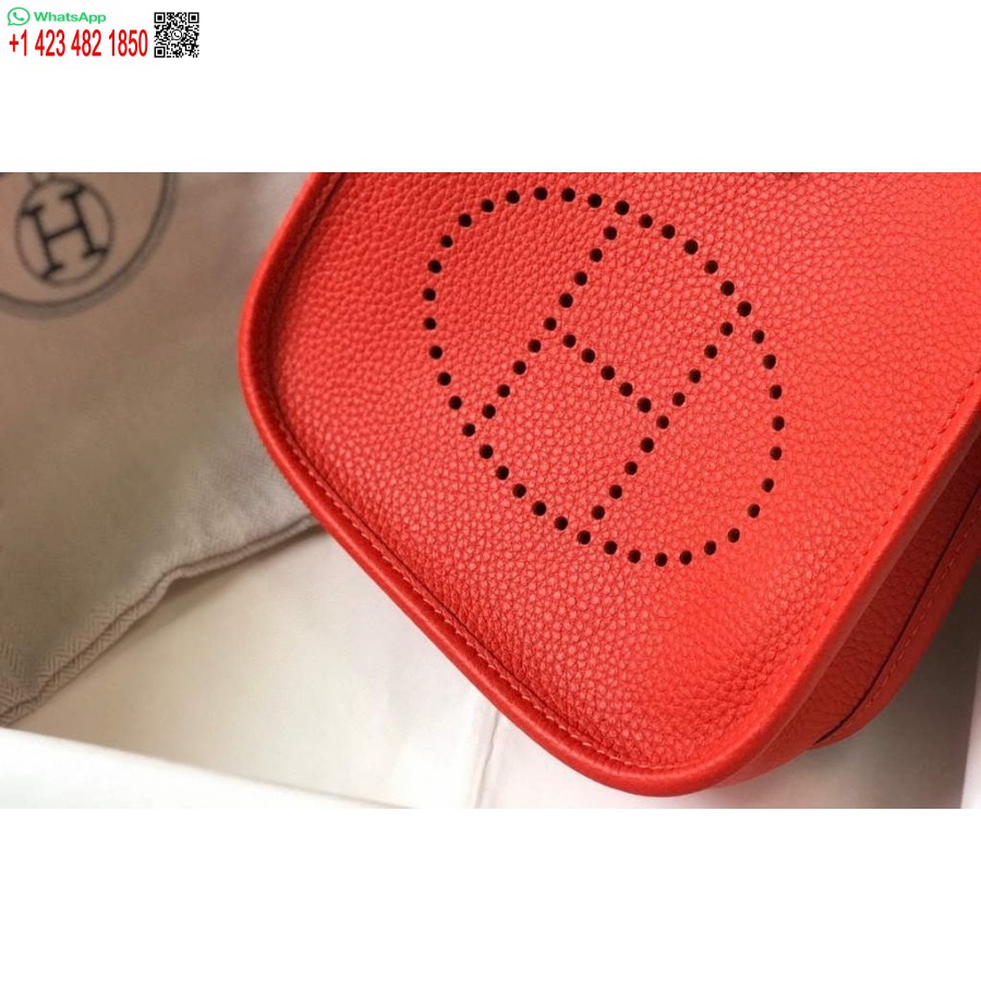 ماکت کیف هرمس مدل Evelyne کیف واقعی هرمس مینی کراس بادی 20432 قرمز