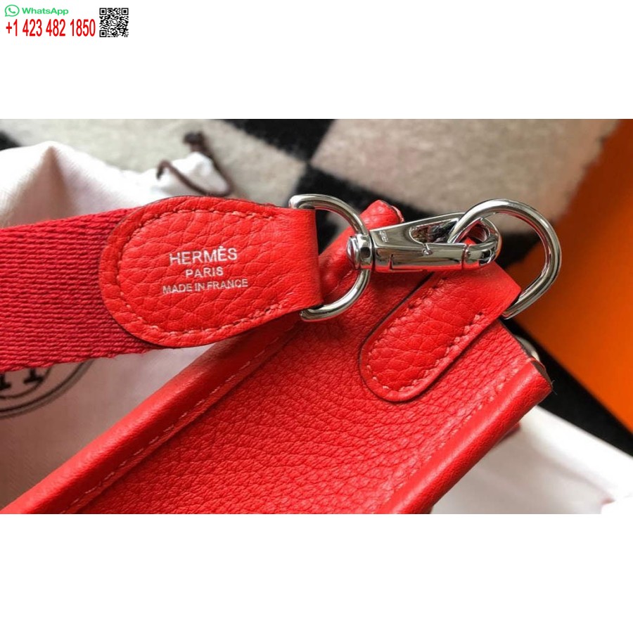 ماکت کیف هرمس مدل Evelyne کیف واقعی هرمس مینی کراس بادی 20432 قرمز