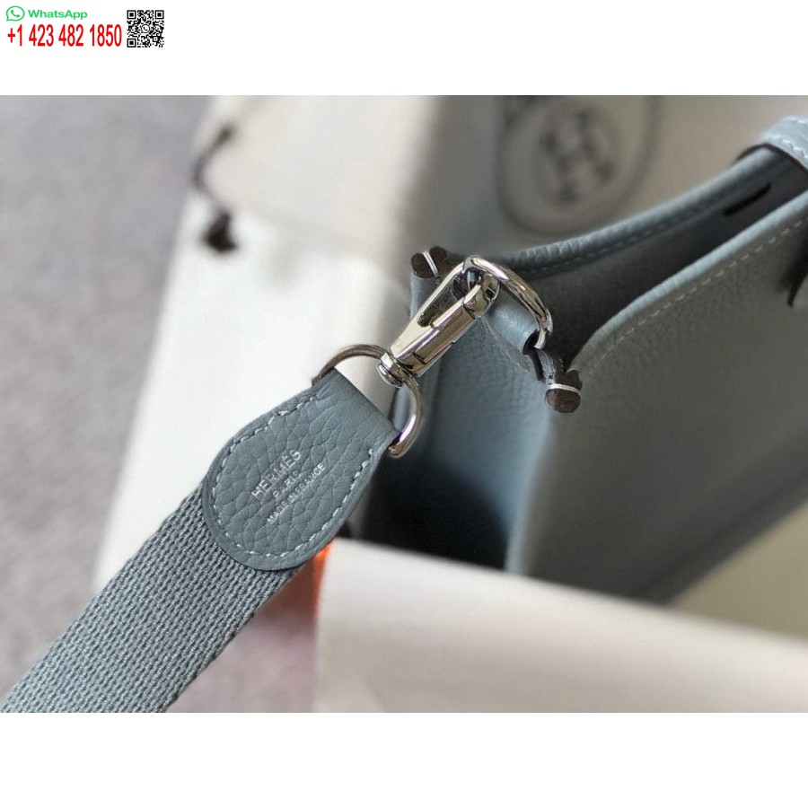 Replică Geantă Hermes Evelyne De Designer Hermes Mini Geanta Reală Crossbody 20431 Albastru Deschis
