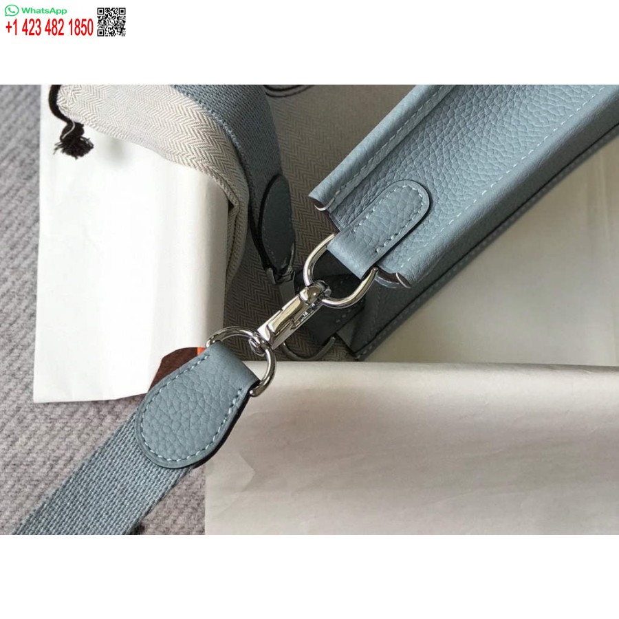 Replică Geantă Hermes Evelyne De Designer Hermes Mini Geanta Reală Crossbody 20431 Albastru Deschis