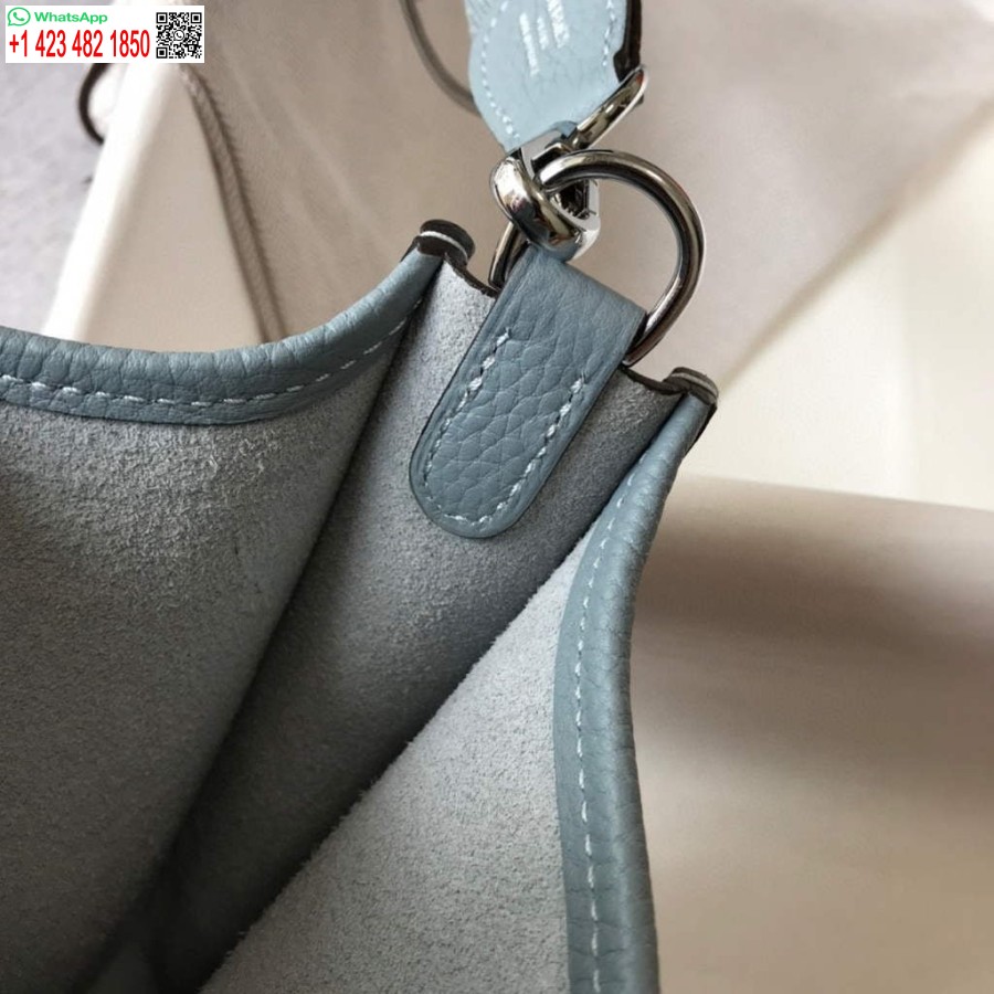 Replică Geantă Hermes Evelyne De Designer Hermes Mini Geanta Reală Crossbody 20431 Albastru Deschis