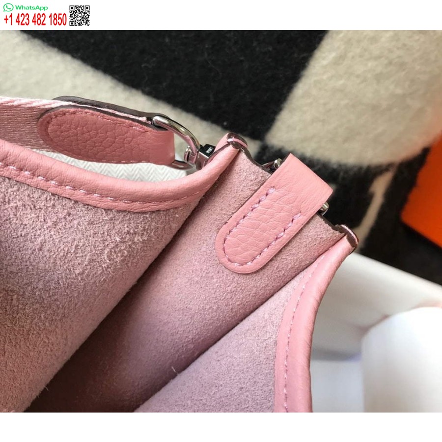 Replica Hermes Evelyne Soma Dizainers Hermes Mini Crossbody īsta Soma 20430 Rozā