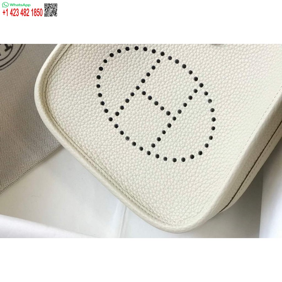 نسخة طبق الأصل من حقيبة هيرميس إيفلين مصممة هيرميس حقيبة كروس صغيرة حقيقية 20429 بيج