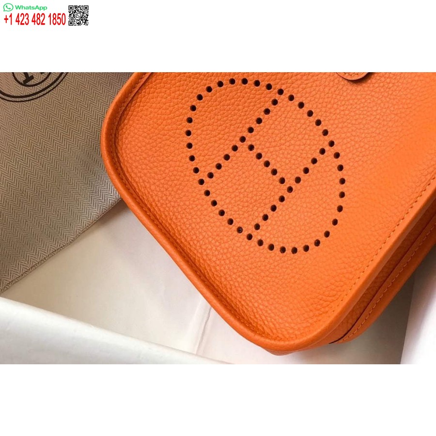ماکت هرمس کیسه ایولین طراح کیف هرمس مینی کراس بادی واقعی 20428 نارنجی