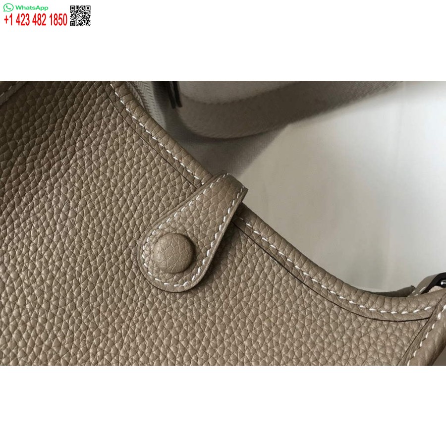 реплика Hermes Evelyne дизайнерска чанта Hermes мини Crossbody истинска чанта 20425 светло сиво