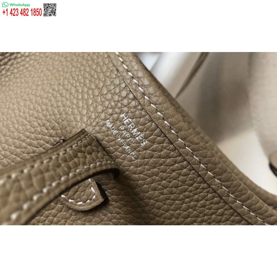 реплика Hermes Evelyne дизайнерска чанта Hermes мини Crossbody истинска чанта 20425 светло сиво