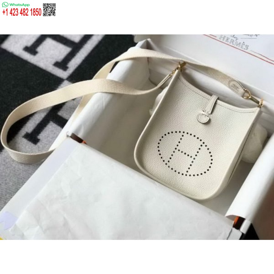 העתק הרמס אוולין תיק מעצב Hermes Mini Crossbody Bag 20396 אבזם זהב בז'