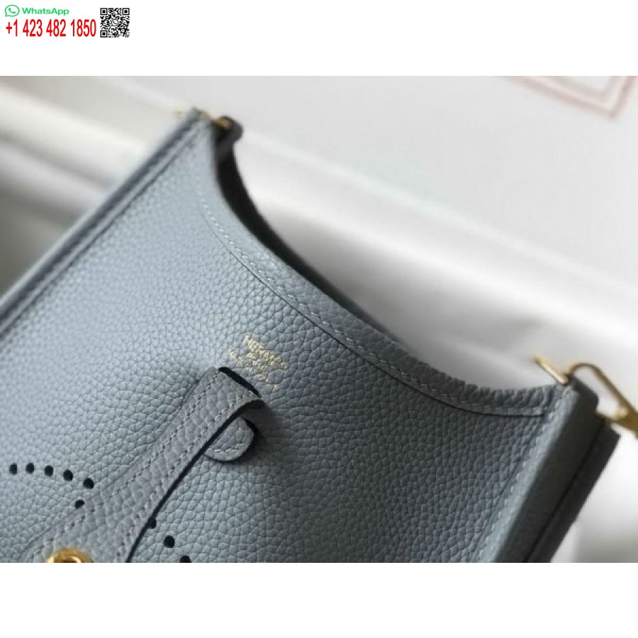 ماکت کیف هرمس Evelyne طراحی کیف کوتاه هرمس 20394 سگک طلایی آبی روشن