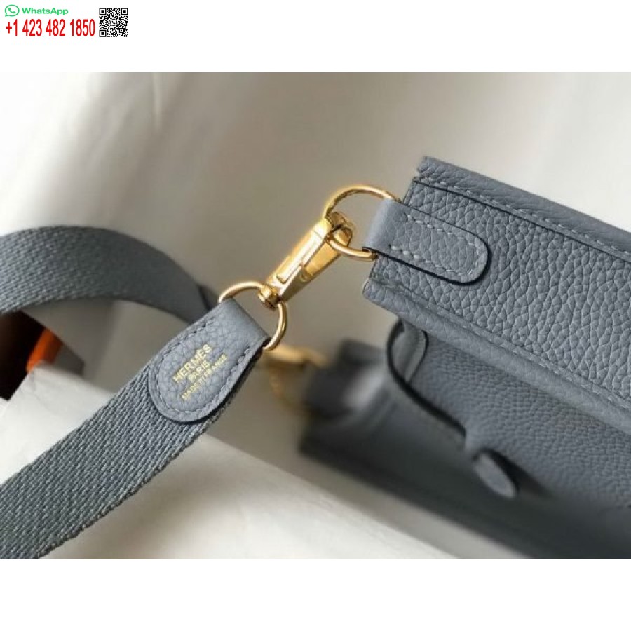 ماکت کیف هرمس Evelyne طراحی کیف کوتاه هرمس 20394 سگک طلایی آبی روشن