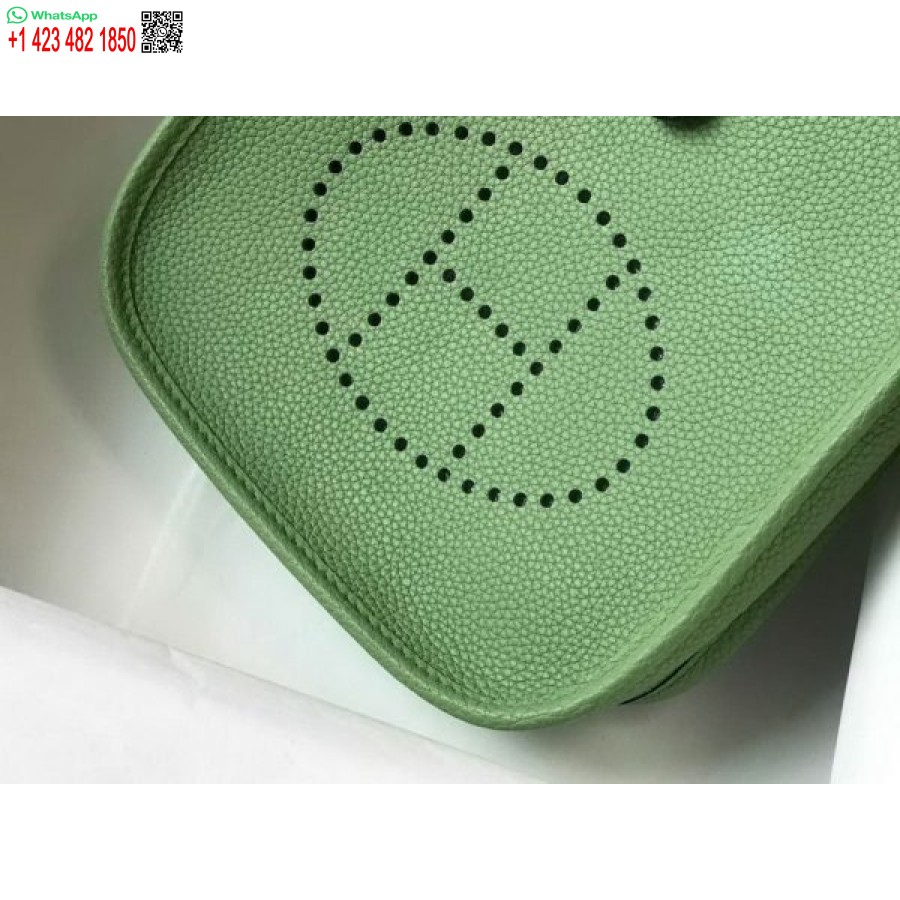Replica Hermes Evelyne Bag Designer Hermes Mini Crossbody Bag 20393 Gold Buckle Light Green