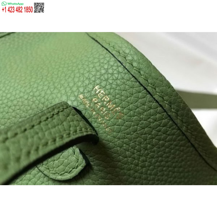 Replica Hermes Evelyne Bag Designer Hermes Mini Crossbody Bag 20393 Gold Buckle Light Green