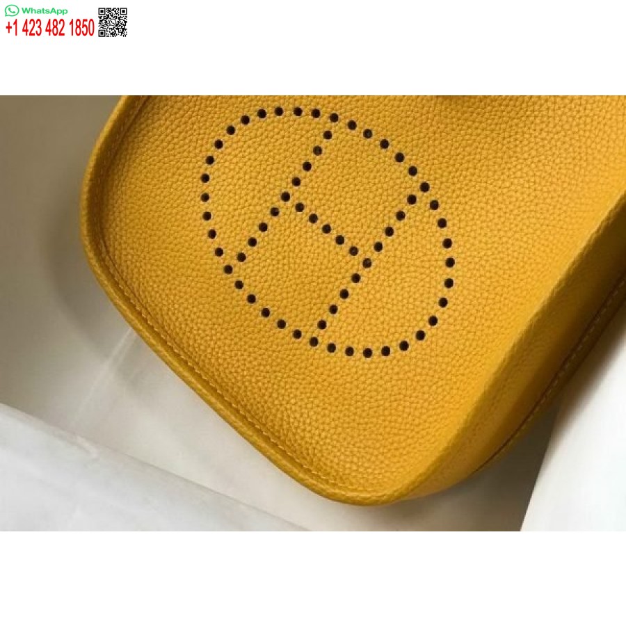 реплика Hermes Evelyne дизайнерска чанта Hermes мини чанта през тялото 20392 златна катарама жълто