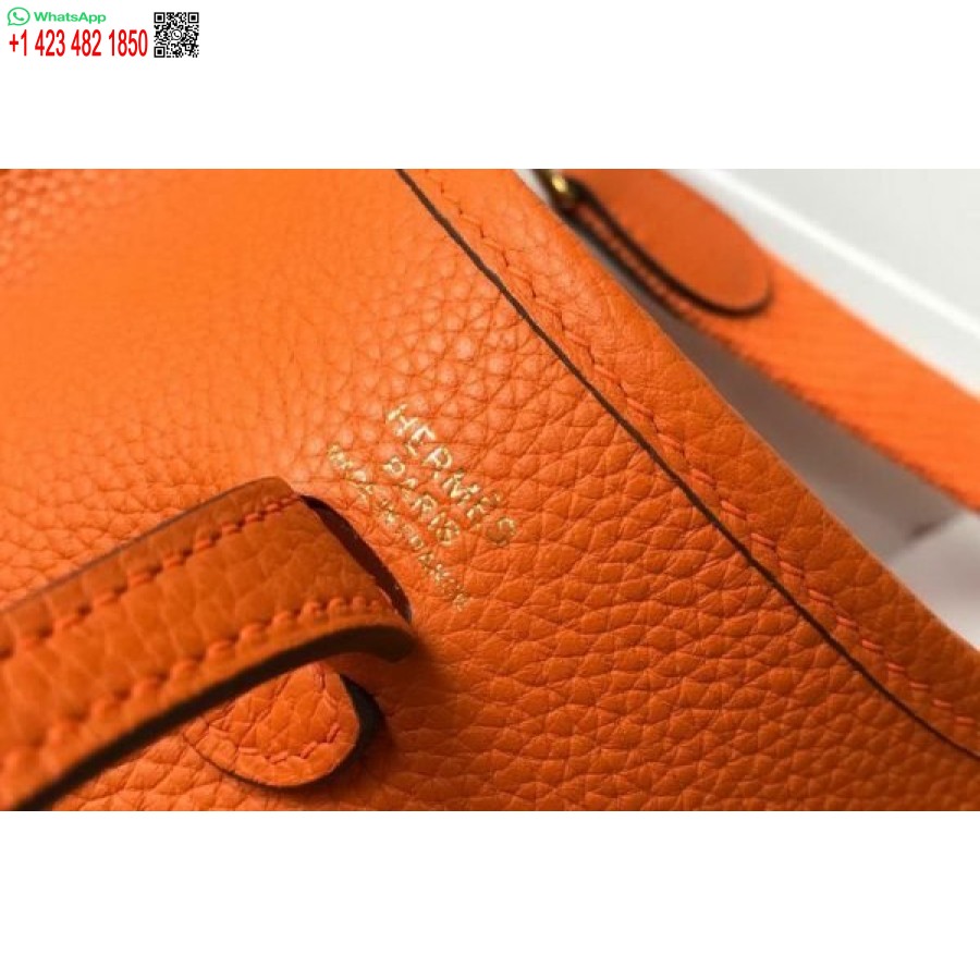 ماکت هرمس کیسه ایولین طراحی کیف مینی کراس بادی هرمس 20390 نارنجی سگک دار طلایی