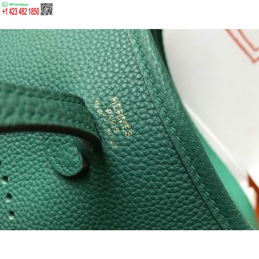 ماکت هرمس کیسه ایولین طراحی کیف کوتاه هرمس 20389 سگک طلایی سبز